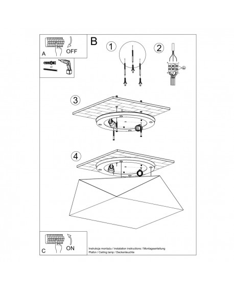 Plafon HEXA 35 biały Sollux SL.0689