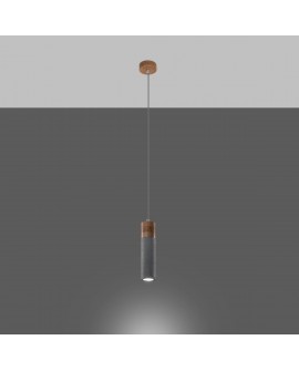 Lampa wisząca ZANE 1 szara Sollux SL.0965