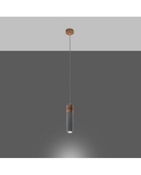 Lampa wisząca ZANE 1 szara Sollux SL.0965