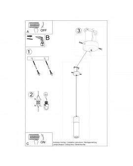 Lampa wisząca ZANE 1 szara Sollux SL.0965