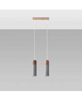 Lampa wisząca ZANE 2 szara Sollux SL.0966