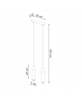 Lampa wisząca ZANE 2 szara Sollux SL.0966