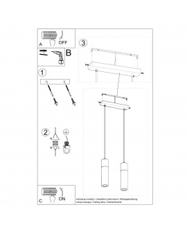 Lampa wisząca ZANE 2 szara Sollux SL.0966