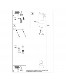Lampa wisząca QUBIC szara Sollux SL.0964