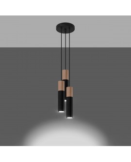 Lampa wisząca PABLO 3P czarna Sollux SL.1014