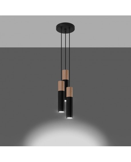Lampa wisząca PABLO 3P czarna Sollux SL.1014