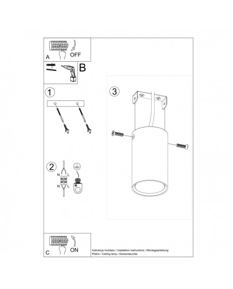 Plafon LAGOS 10 biały Sollux SL.0996
