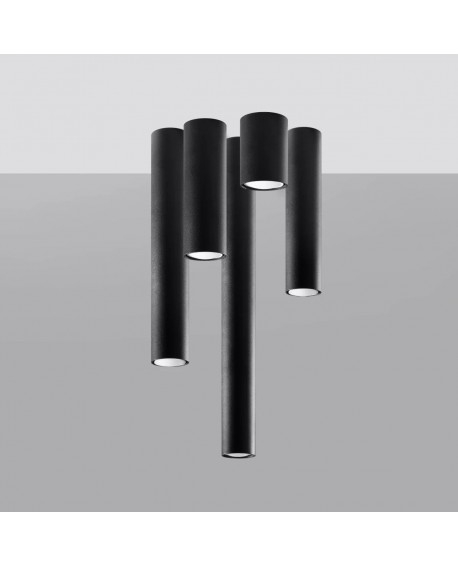 Plafon LAGOS 10 czarny Sollux SL.1000