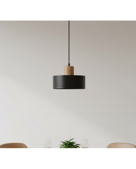 LAMPA WISZĄCA TORIN 1 CZARNA EMIBIG