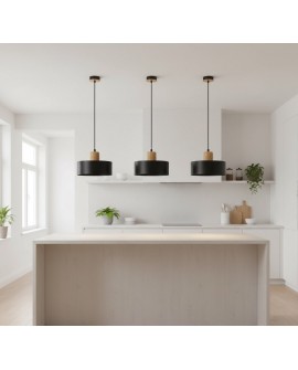 LAMPA WISZĄCA TORIN 1 CZARNA EMIBIG