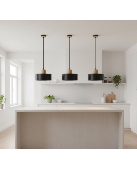 LAMPA WISZĄCA TORIN 1 CZARNA EMIBIG