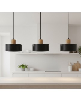 LAMPA WISZĄCA TORIN 1 CZARNA EMIBIG