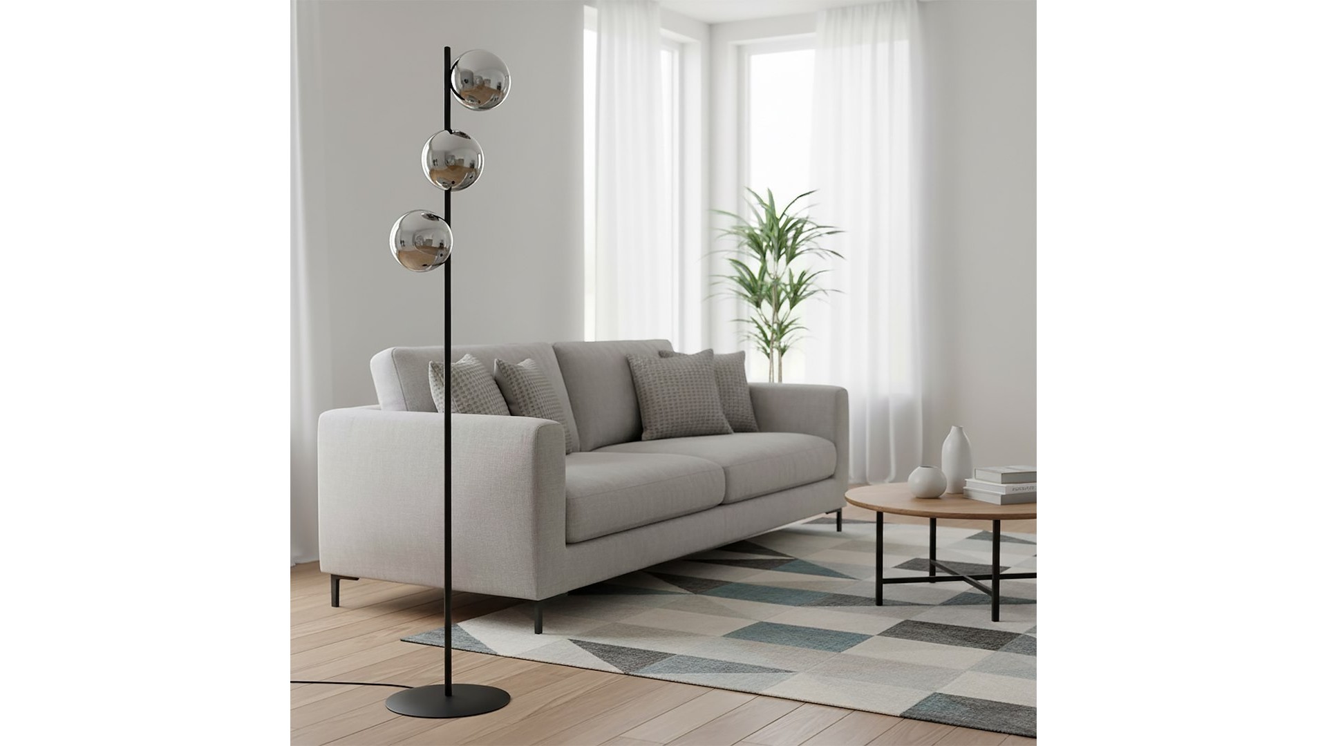 LAMPA PODŁOGOWA STOJĄCA ROSSI LP3 GRAFIT EMIBIG
