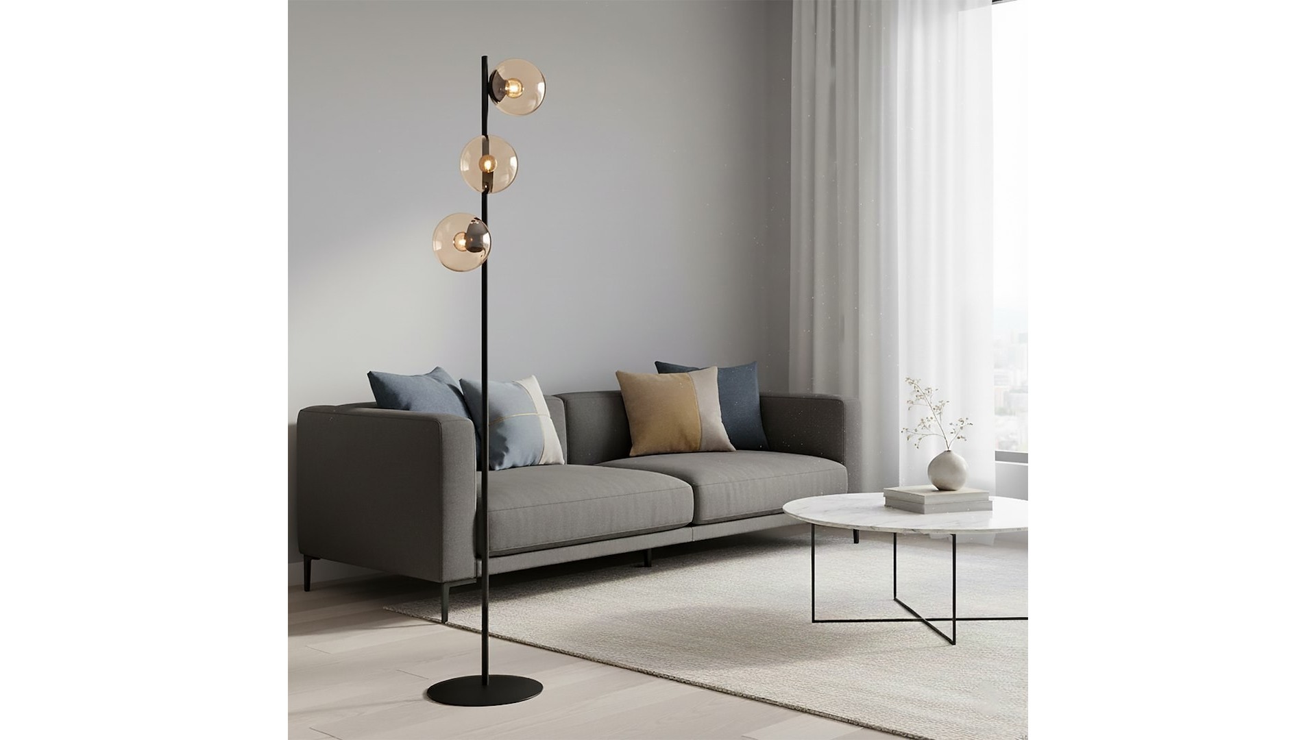 LAMPA PODŁOGOWA STOJĄCA ROSSI LP3 MIODOWY EMIBIG