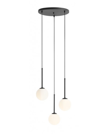 LAMPA WISZĄCA BOSSO 3 RING BLACK ALDEX 1087E1_R