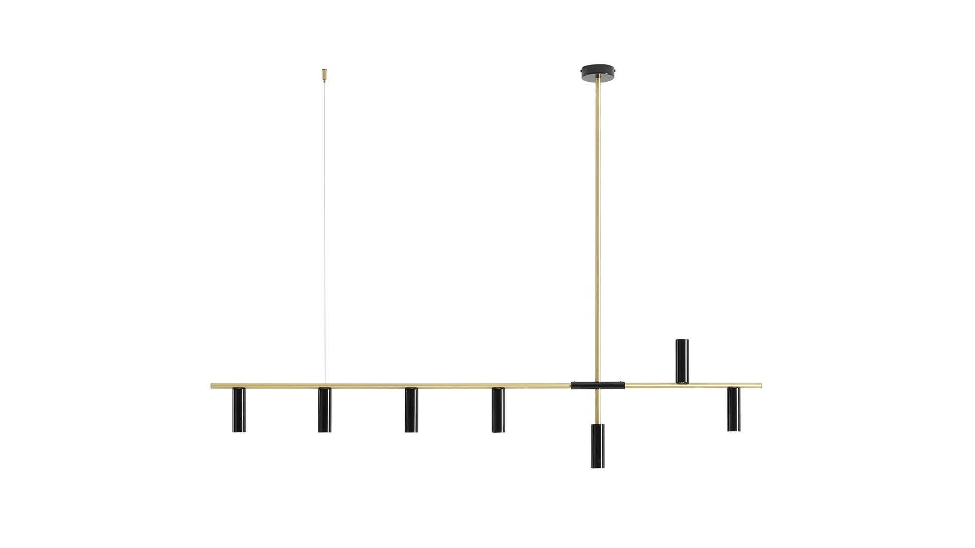 LAMPA WISZĄCA TREVO 7 BLACK BRASS ALDEX 1083T40