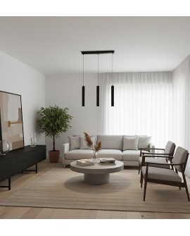 LAMPA WISZĄCA LUNA 3 CZARNA EMIBIG