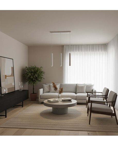 LAMPA WISZĄCA LUNA 3 BIAŁA EMIBIG