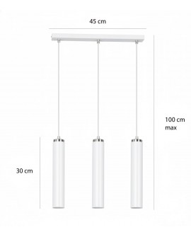 LAMPA WISZĄCA LUNA 3 BIAŁA EMIBIG