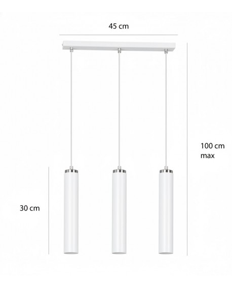 LAMPA WISZĄCA LUNA 3 BIAŁA EMIBIG