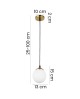 LAMPA WISZĄCA SUFITOWA NOWOCZESNA ZŁOTO SZCZOTKOWANE BIAŁA KULA FINO W1 LED