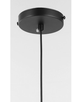 Czarna podsufitka lampy wiszącej z przewodem — detal montażu nowoczesnej lampy do wnętrz