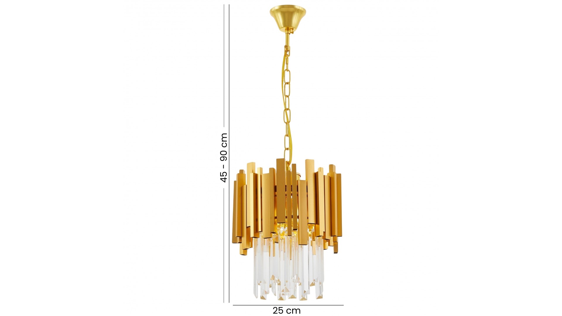 Elegancka złota lampa z kryształowymi elementami – nowoczesny design do salonu.