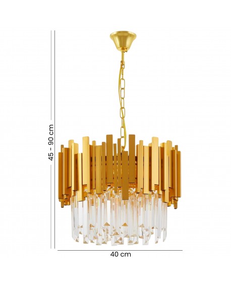  Elegancka złota lampa z możliwością regulacji wysokości – nowoczesny design do salonu.