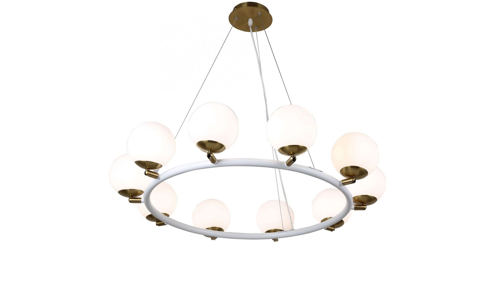 NOWOCZESNA LAMPA WISZĄCA BIAŁO-MOSIĘŻNA MODICA W10 LUMINA DECO