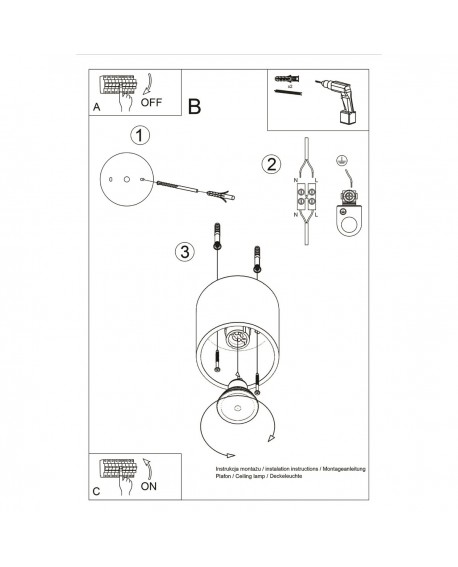 Plafon ORBIS 1 szary Sollux SL.0018