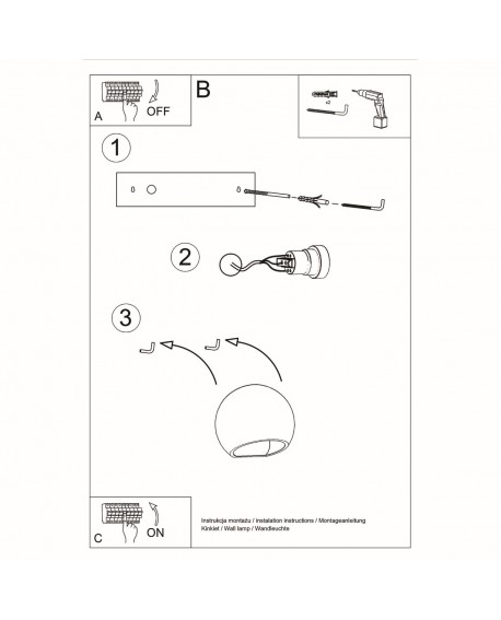 Kinkiet ceramiczny GLOBE Sollux SL.0032