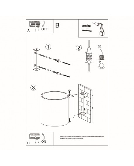 Kinkiet ORBIS 1 szary Sollux SL.0049