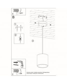 Lampa wisząca ORBIS 1 czarny Sollux SL.0051