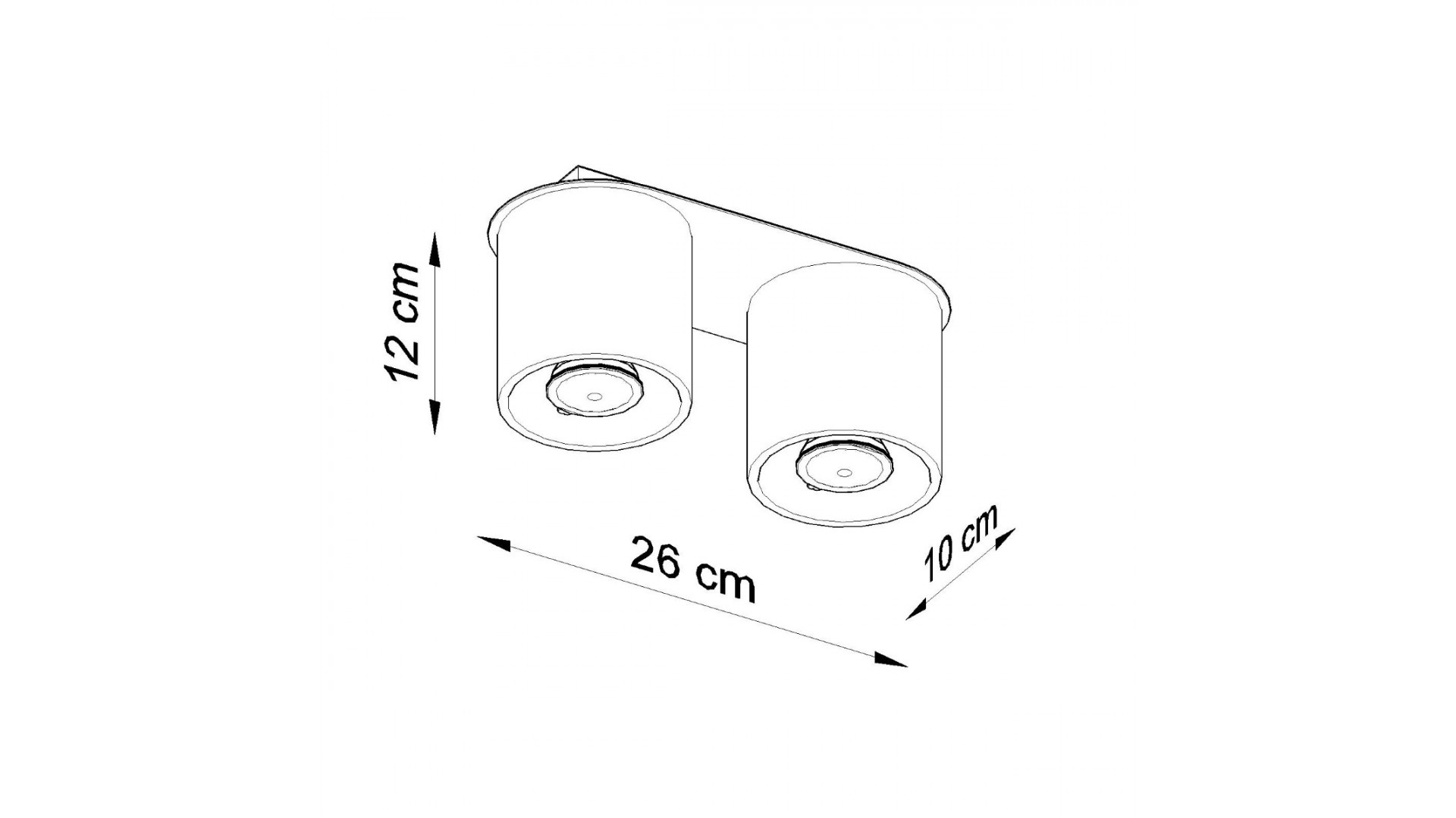 Plafon ORBIS 2 czarny Sollux SL.0054