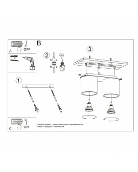 Plafon ORBIS 2 szary Sollux SL.0055