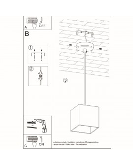 Lampa wisząca QUAD 1 szary Sollux SL.0061