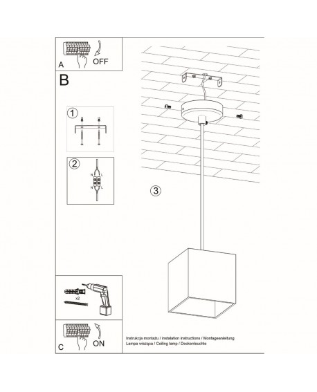 Lampa wisząca QUAD 1 biały Sollux SL.0062