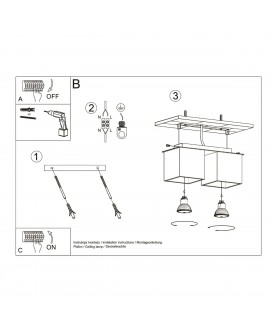 Plafon QUAD 2 szary Sollux SL.0064