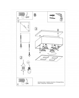 Plafon MONO 4 czarny Sollux SL.0073