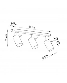 Plafon RING 3L czarny Sollux SL.0093