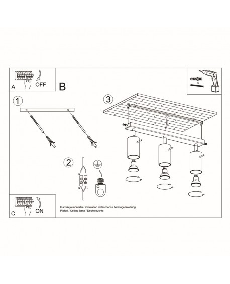 Plafon RING 3L czarny Sollux SL.0093