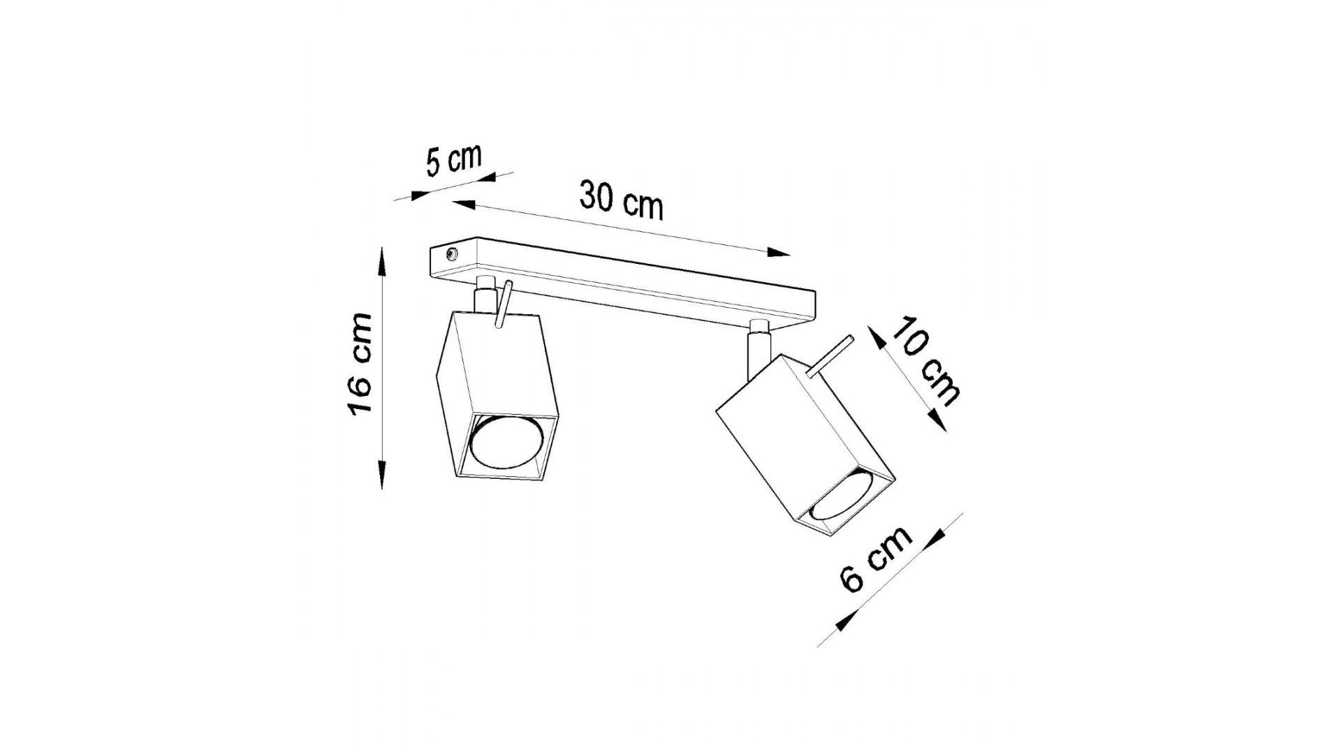 Plafon MERIDA 2 czarny Sollux SL.0100