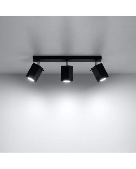 Plafon MERIDA 3 czarny Sollux SL.0101