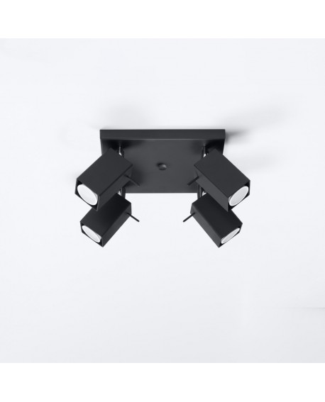 Plafon MERIDA 4 czarny Sollux SL.0102