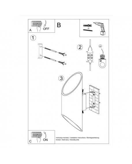 Kinkiet PENNE 30 czarny Sollux SL.0114