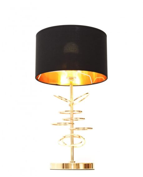 LAMPA NOCNA GLAMOUR CZARNO-ZŁOTA MILARI LUMINA DECO