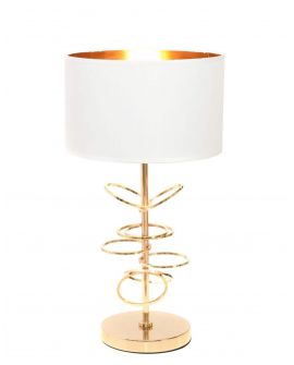 LAMPA NOCNA GLAMOUR BIAŁO-ZŁOTA MILARI LUMINA DECO