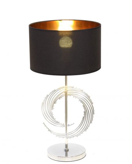 LAMPA NOCNA GLAMOUR CZARNO-CHROMOWANA DELARI LUMINA DECO