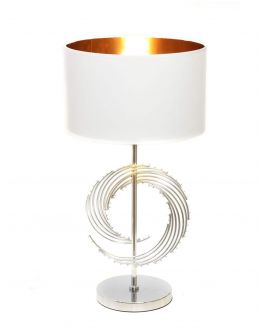 LAMPA NOCNA GLAMOUR BIAŁO-CHROMOWANA DELARI LUMINA DECO