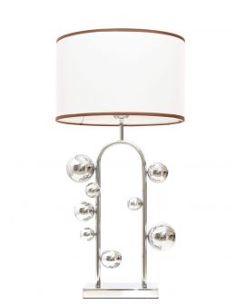 LAMPA NOCNA GLAMOUR BIAŁO-CHROMOWANA SELARI LUMINA DECO